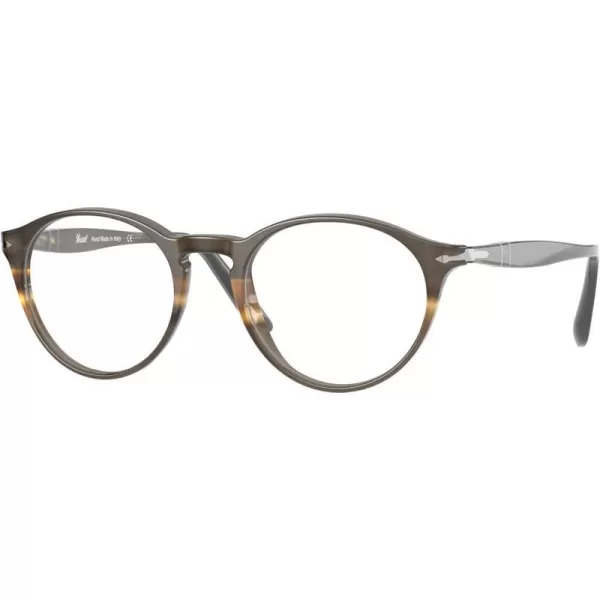 Persol Po3092v Round Prescription Eyewear FramesBlackStriped GreyDemo Lens