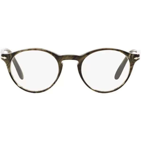 Persol Po3092v Round Prescription Eyewear FramesStriped GreyDemo Lens