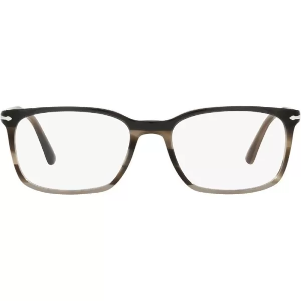 Persol Po3189v Rectangular Prescription Eyewear FramesStriped BrownGreyBlackDemo Lens