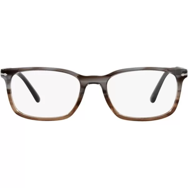 Persol Po3189v Rectangular Prescription Eyewear FramesStriped GreyGradient BrownDemo Lens