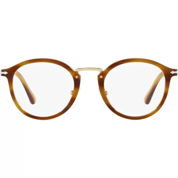 Persol Po3309v Round Prescription Eyewear FramesStriped BrownDemo Lens