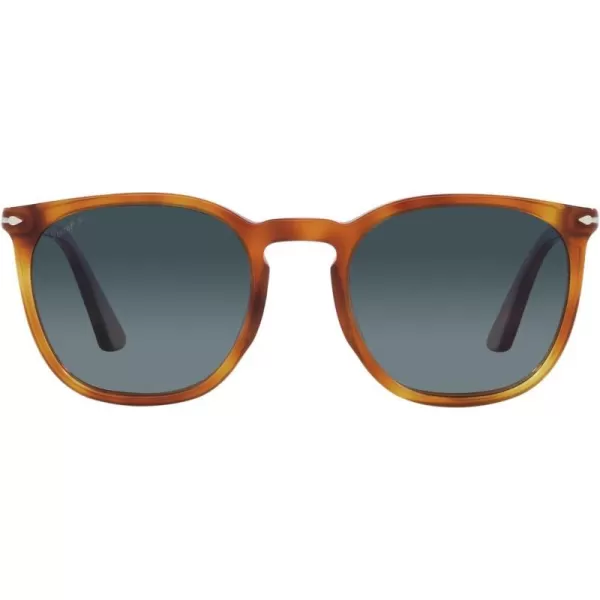 Persol Po3316s Rectangular SunglassesTerra Di SienaGradient Blue Polarized