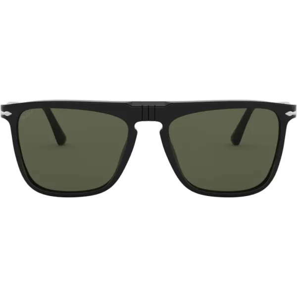 Persol Unisex Sunglasses Black Frame Green Lenses 56MMBlackGreen Polarized