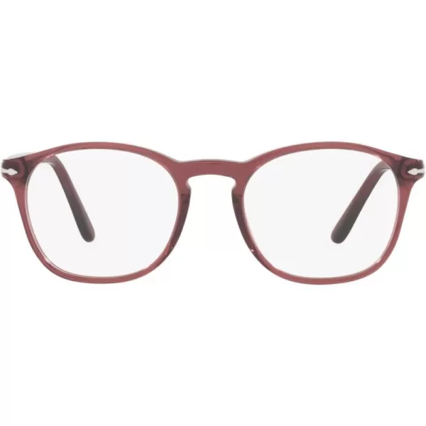 Persol Womens Po3007v Square Prescription Eyewear FramesBurnt Red TransparentDemo Lens