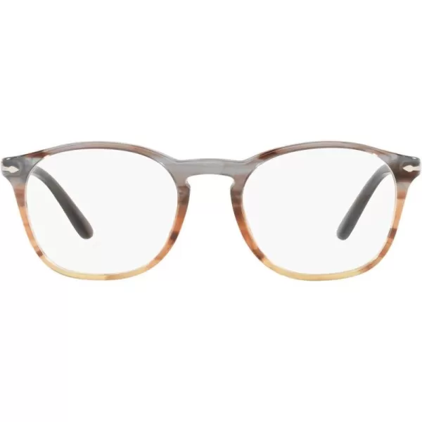 Persol Womens Po3007v Square Prescription Eyewear FramesStriped Grey Gradient BrownDemo Lens