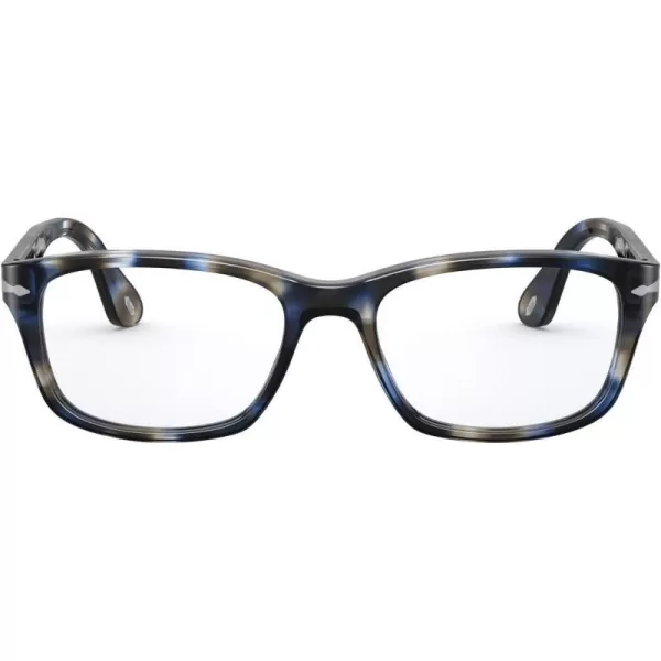 Persol Womens Po3012v Square Prescription Eyewear FramesStriped BlueGreyDemo Lens