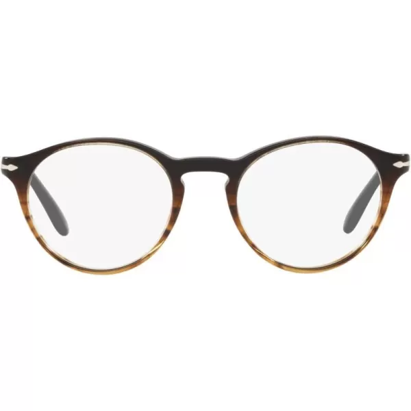 Persol Womens Po3092v Round Prescription Eyewear FramesGradient BlackStriped BrownDemo