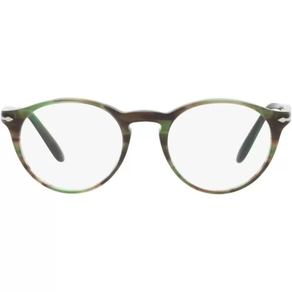 Persol Womens Po3092v Round Prescription Eyewear FramesStriped GreenDemo Lens