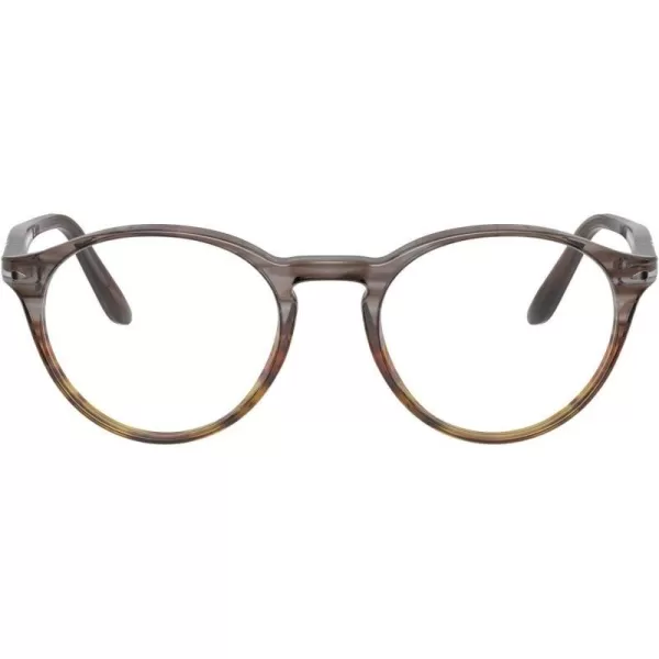 Persol Womens Po3092v Round Prescription Eyewear FramesStriped Grey Gradient BrownDemo Lens