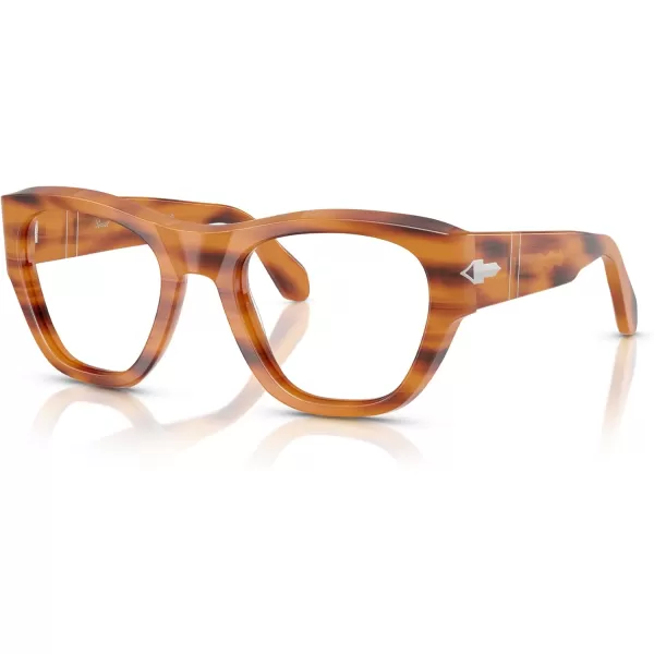 imagePersol Po0054v Square Prescription Eyewear FramesStriped BrownDemo Lens