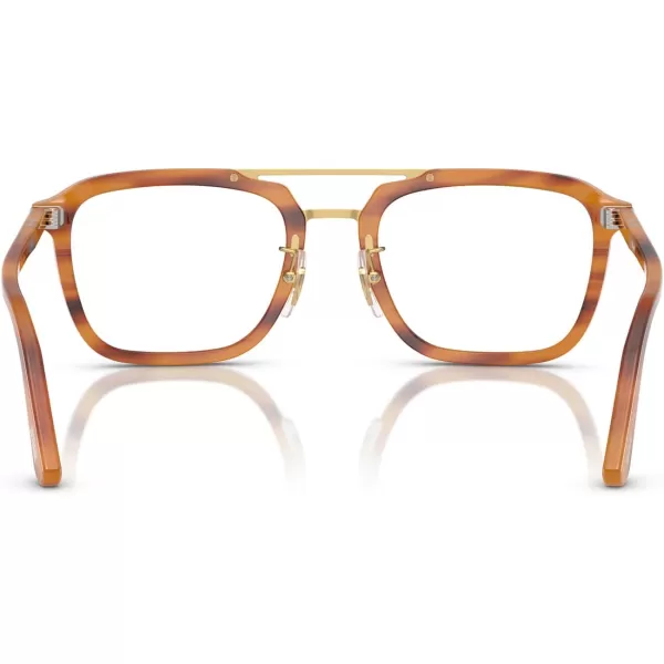 imagePersol Po0204v Square Prescription Eyewear FramesStriped BrownDemo Lens