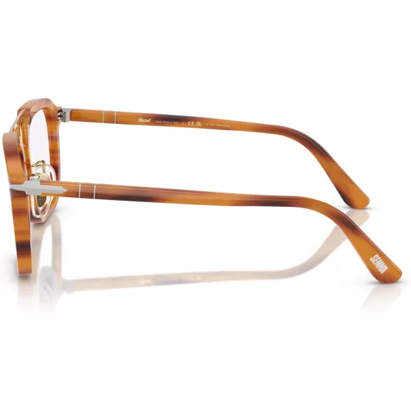 imagePersol Po0204v Square Prescription Eyewear FramesStriped BrownDemo Lens