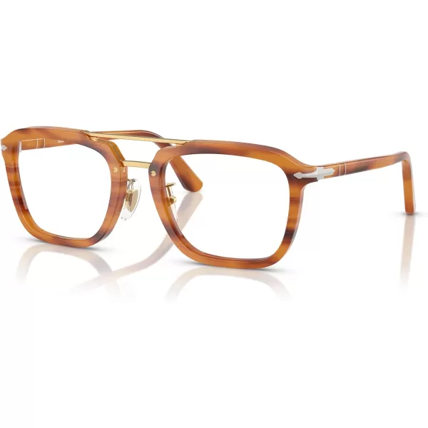 imagePersol Po0204v Square Prescription Eyewear FramesStriped BrownDemo Lens