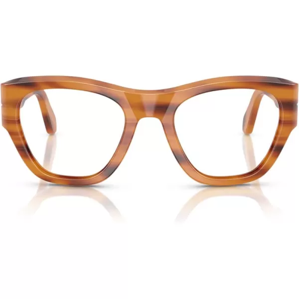 imagePersol Po0054v Square Prescription Eyewear FramesStriped BrownDemo Lens