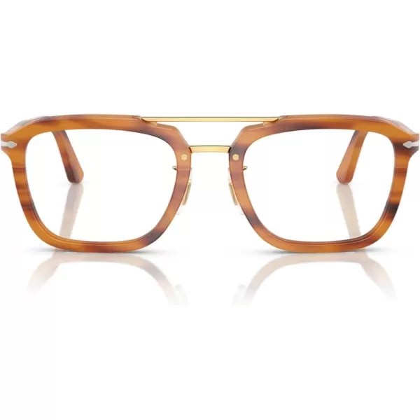 imagePersol Po0204v Square Prescription Eyewear FramesStriped BrownDemo Lens