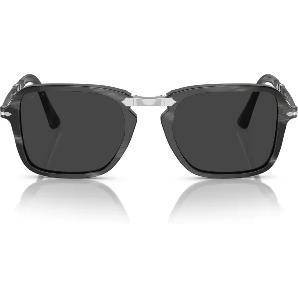 imagePersol Mens Po3330s Rectangular SunglassesBlack HornBlack Polarized