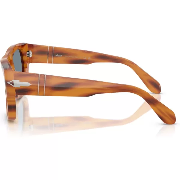 imagePersol Po0064s Square SunglassesStriped BrownLight Blue