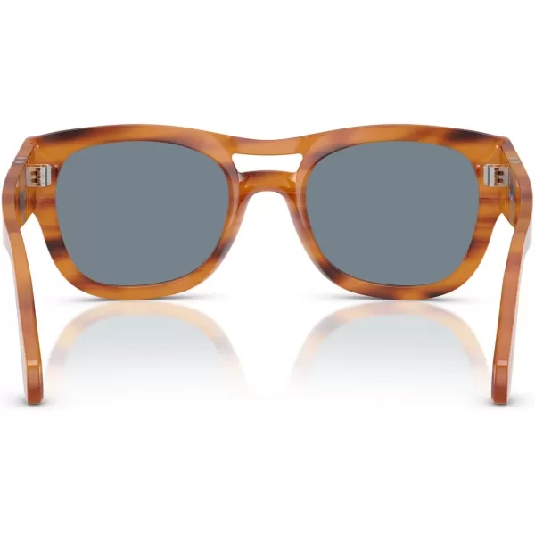 imagePersol Po0064s Square SunglassesStriped BrownLight Blue