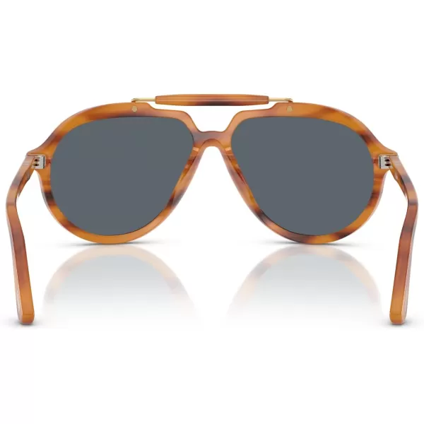 imagePersol Po0202s Square SunglassesStriped BrownBlue