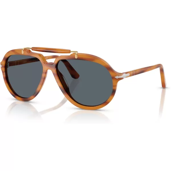 imagePersol Po0202s Square SunglassesStriped BrownBlue