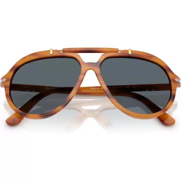 imagePersol Po0202s Square SunglassesStriped BrownBlue