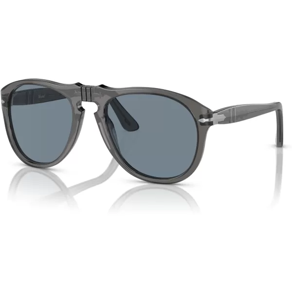 imagePersol Po0649 Aviator SunglassesTransparent GreyBlue