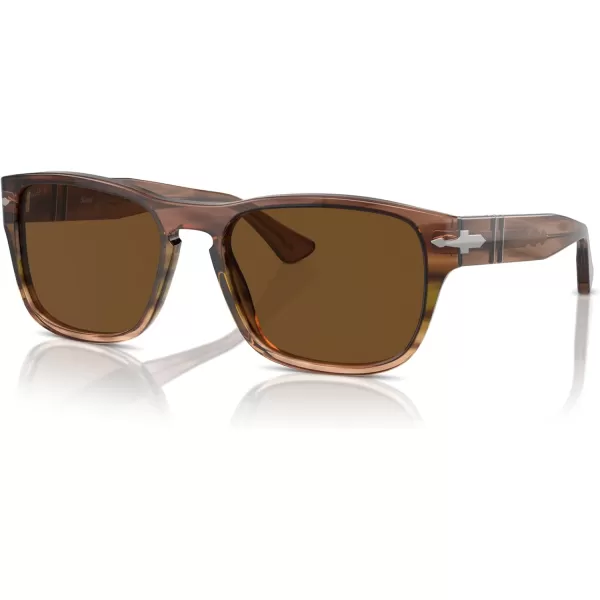 imagePersol Po3341s Square SunglassesStriped Brown Gradient GreenPolarized Brown