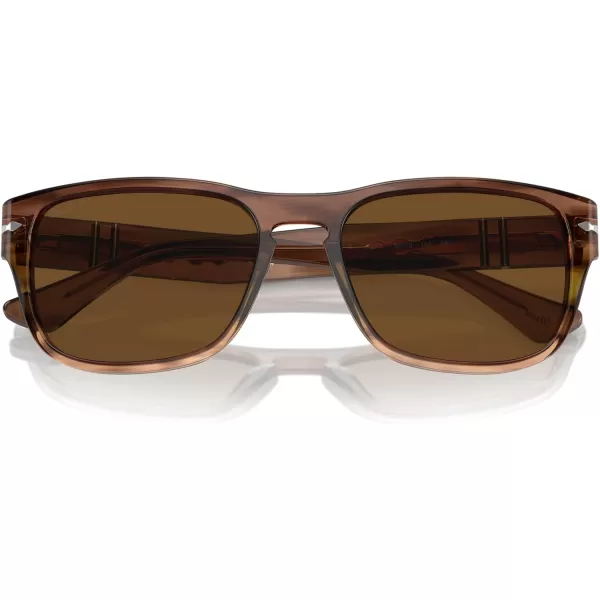 imagePersol Po3341s Square SunglassesStriped Brown Gradient GreenPolarized Brown