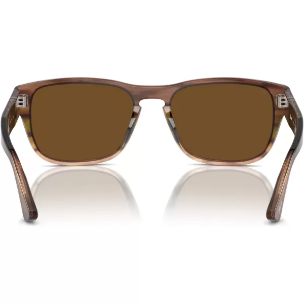 imagePersol Po3341s Square SunglassesStriped Brown Gradient GreenPolarized Brown