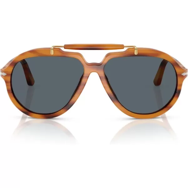 imagePersol Po0202s Square SunglassesStriped BrownBlue