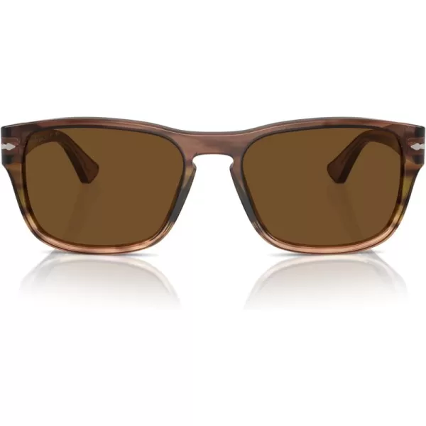 imagePersol Po3341s Square SunglassesStriped Brown Gradient GreenPolarized Brown