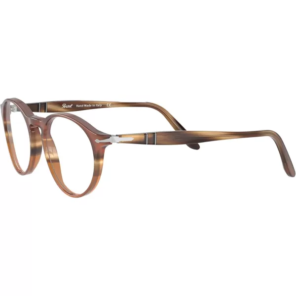 imagePersol Po3092v Round Prescription Eyewear FramesBlackStriped BrownDemo Lens