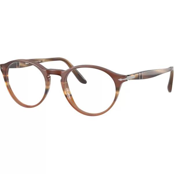 imagePersol Po3092v Round Prescription Eyewear FramesBlackStriped BrownDemo Lens