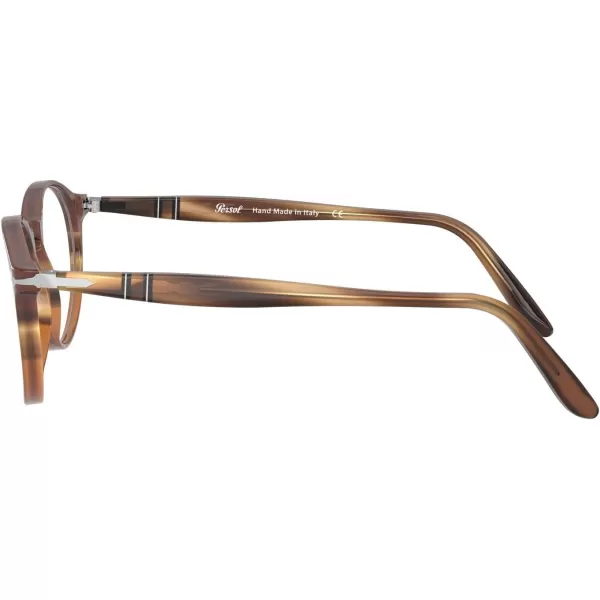 imagePersol Po3092v Round Prescription Eyewear FramesBlackStriped BrownDemo Lens