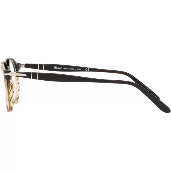 imagePersol Po3092v Round Prescription Eyewear FramesGradient BlackStriped BrownDemo