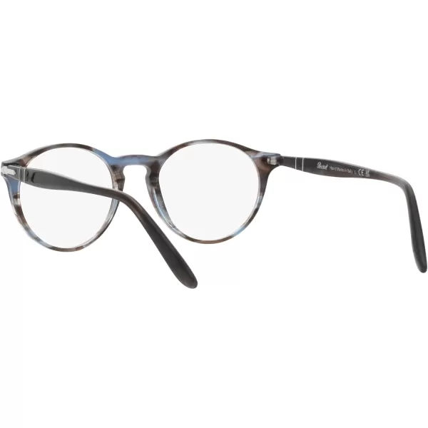imagePersol Po3092v Round Prescription Eyewear FramesStriped BlueDemo Lens
