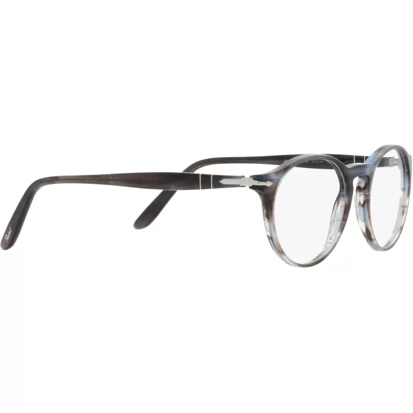 imagePersol Po3092v Round Prescription Eyewear FramesStriped BlueDemo Lens
