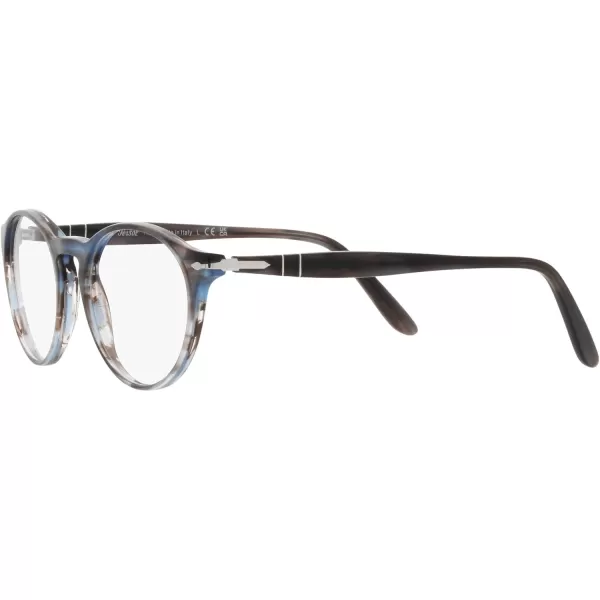 imagePersol Po3092v Round Prescription Eyewear FramesStriped BlueDemo Lens