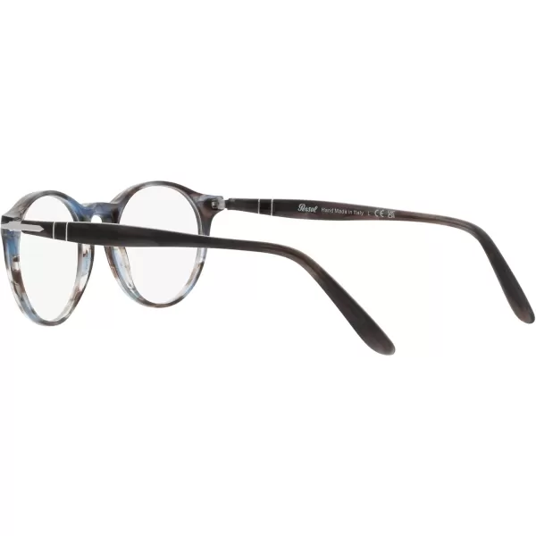 imagePersol Po3092v Round Prescription Eyewear FramesStriped BlueDemo Lens