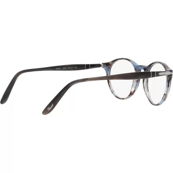 imagePersol Po3092v Round Prescription Eyewear FramesStriped BlueDemo Lens