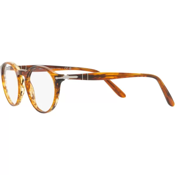 imagePersol Po3092v Round Prescription Eyewear FramesStriped BrownDemo Lens