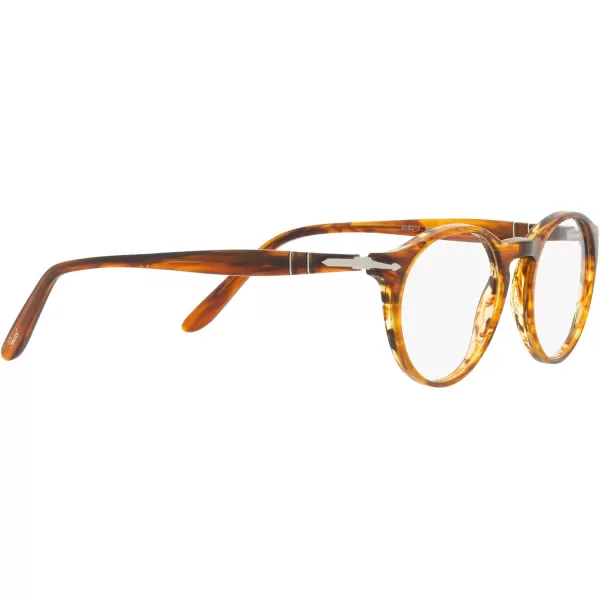 imagePersol Po3092v Round Prescription Eyewear FramesStriped BrownDemo Lens
