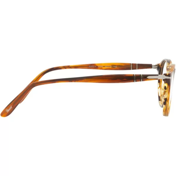 imagePersol Po3092v Round Prescription Eyewear FramesStriped BrownDemo Lens