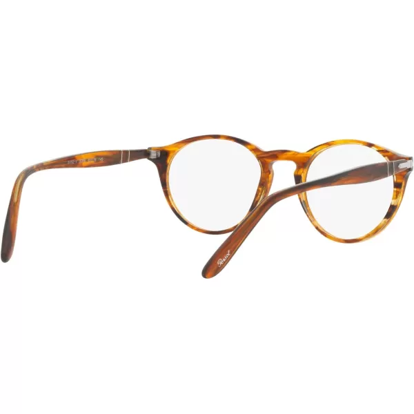imagePersol Po3092v Round Prescription Eyewear FramesStriped BrownDemo Lens