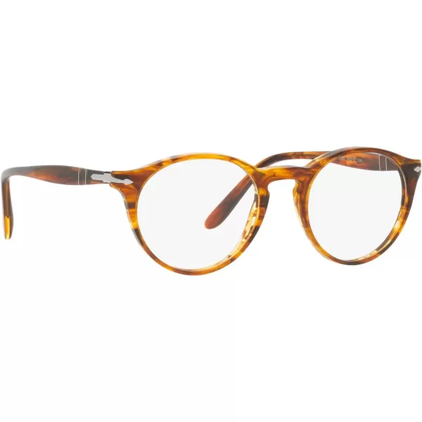 imagePersol Po3092v Round Prescription Eyewear FramesStriped BrownDemo Lens