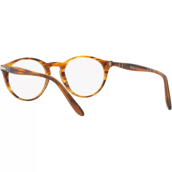 imagePersol Po3092v Round Prescription Eyewear FramesStriped BrownDemo Lens