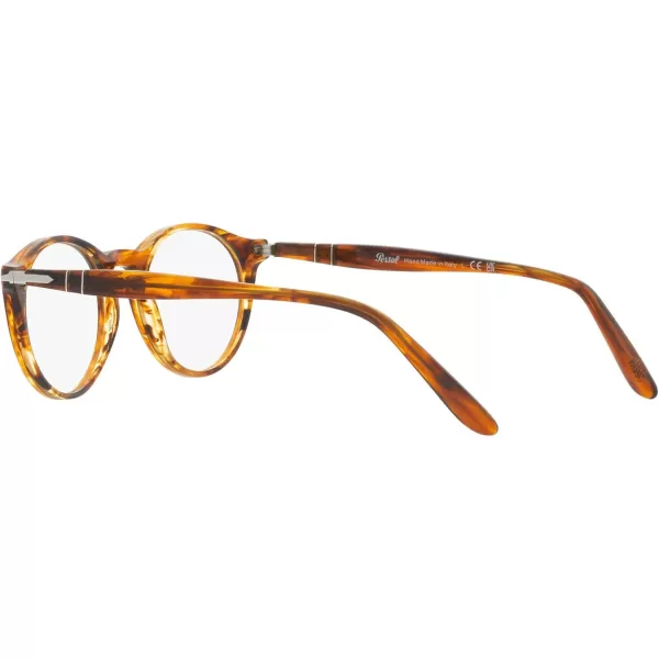 imagePersol Po3092v Round Prescription Eyewear FramesStriped BrownDemo Lens