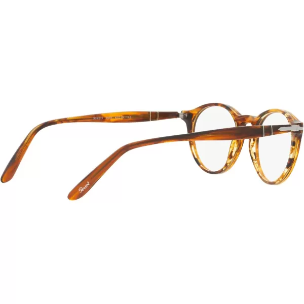 imagePersol Po3092v Round Prescription Eyewear FramesStriped BrownDemo Lens