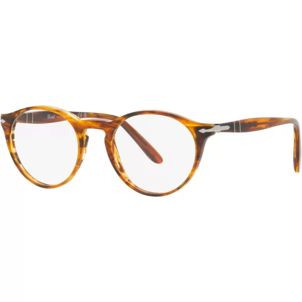 imagePersol Po3092v Round Prescription Eyewear FramesStriped BrownDemo Lens