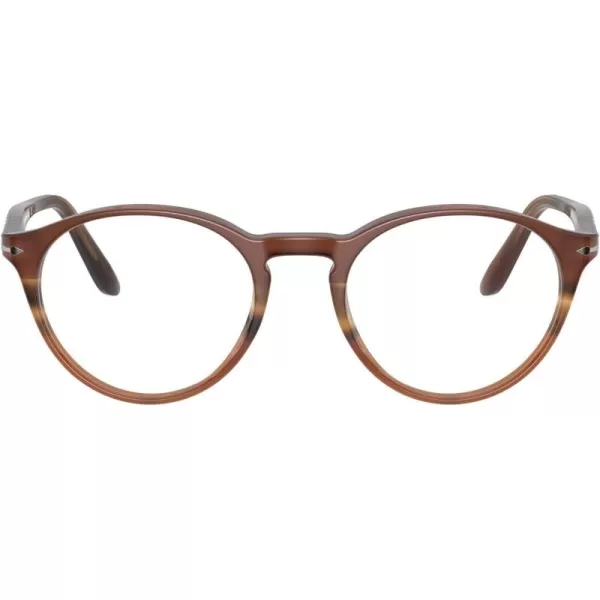 imagePersol Po3092v Round Prescription Eyewear FramesBlackStriped BrownDemo Lens